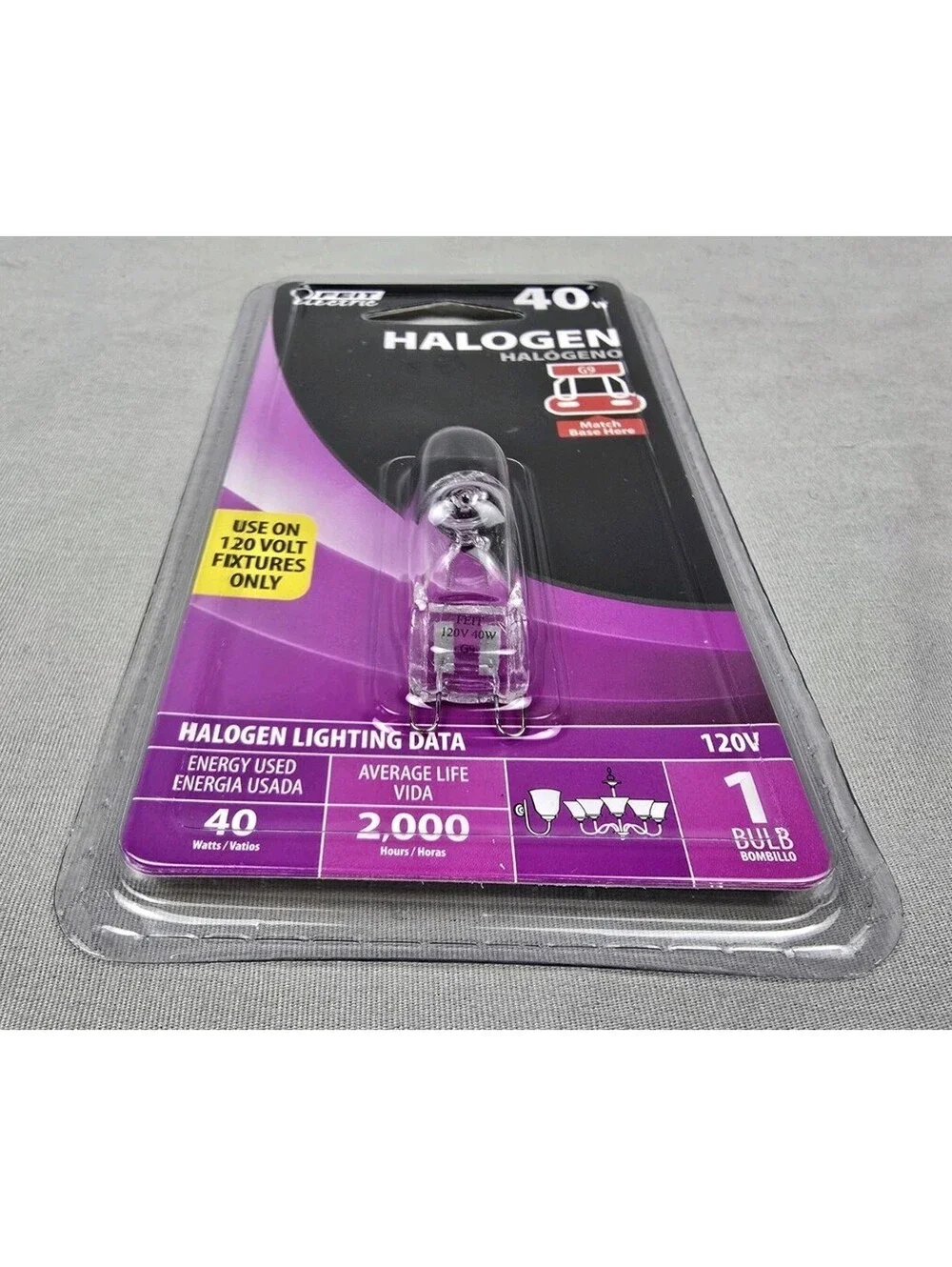 Feit Electric 40 Watt Halogen LED Bulb G9 Base 120 Volt Single Pack